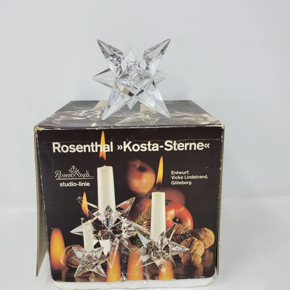 Rosenthal Studio-Linie Kosta-Sterne Crystal Star Candle Holder Vicke Lindstrand‎